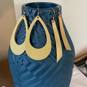 Two pair Nickel and Suede earrings